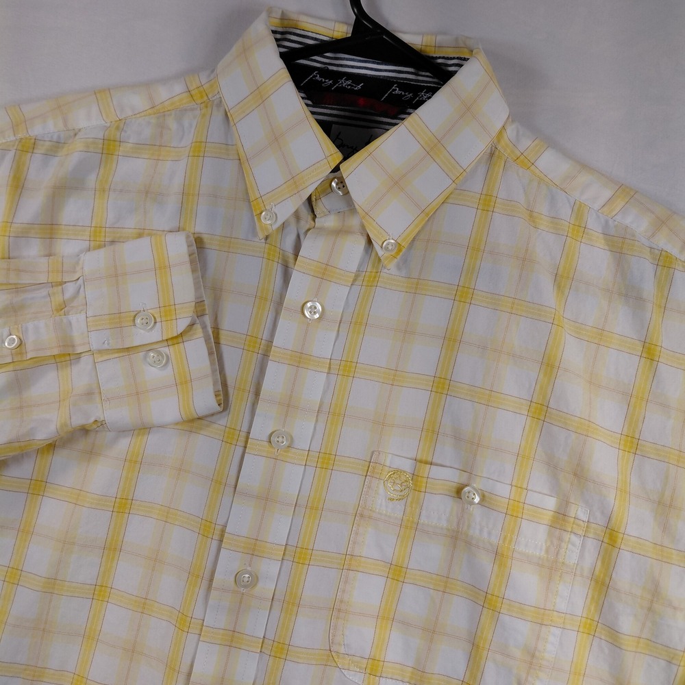 Wrangler Cowboy Cut George Strait Mens Large Yellow Plaid Button Down Shirt